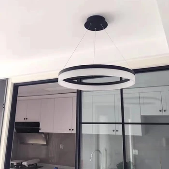 Moderné kolo krúžok kruhové stmievanie LED luster svetlo dim visí lampa svetlo prívesok lampa LED stmievateľné pre foyer obývacia izba