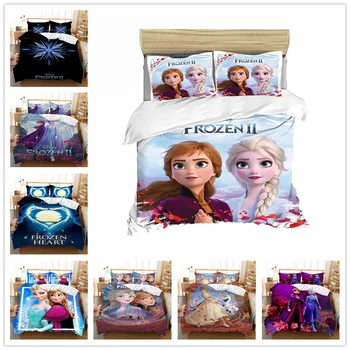 3 Ks Frozen2 Anna Elsa Posteľná Bielizeň Nastaviť Kráľovná King Size Posteľ Nastaviť Detí Dievča Perinu Cumlík Posteľná Bielizeň Súpravy Polyester