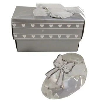 20pcs/veľa crystal detská topánka v striebornej darčekovej krabičke crystal dieťa sprchy krst, narodeniny, party dvere prezradí dary