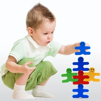 Montessori Hračky Drevené Vzdelávacie Hračky pre Deti Skoro Učebné Materiály Dieťa Inteligencie Rovnováhu Darebák 16PCS/Set