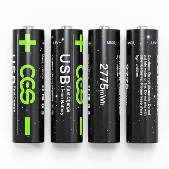 NOVÉ batérie typu AA 1,5 V 2775 mWh batérie USB rýchle nabíjanie nabíjateľných lítium-polymérová batéria vhodné pre holiace strojčeky, bezdrôtové myši