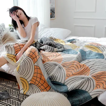 Japonsko Bavlna Prešívaná Prikrývka na Posteľ Tenké Letné klimatizácia Deka Cumlík Posteľ Kryt Plášťa Daisy prehoz cez posteľ pre Manželská Posteľ