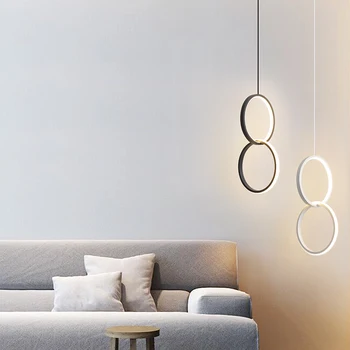Minimalistický Prsteň Prívesok Svetlá Obývacia Izba, Spálňa, Nočné Lampy, Nordic LED Line Visí Lamparas De Techo Colgante Moderny AC