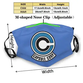 Kapsule Corp 3d Tlač Opakovane Úst Maska Umývateľný Filter Proti Prachu Masku na Tvár Kapsule Corp Dbz