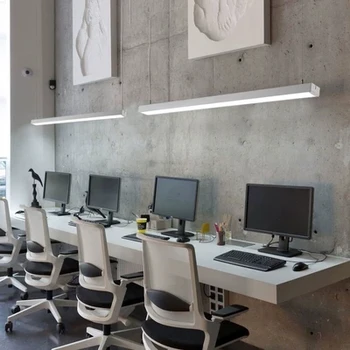 LED office luster moderný jednoduchý úrad dlhé pásy hliníkové svietidlo závesné line lampa komerčné inžinierstvo luster led lampa