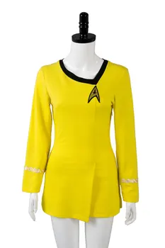 Hviezda Cosplay Trek TOS Červená Žltá Modrá Bavlna Šaty Dospelých Žien Oblečenie Halloween, Karneval, Kostým