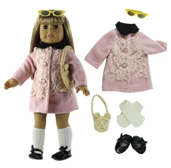 1 Sada Ružová Krásne Školy Nosiť Oblečenie Bábiky Oblečenie pre 18-palcové bábiky oblečenie A21