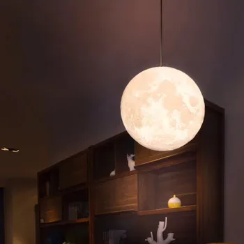 Nový Príchod Visí 13-20 cm Svete 3D Moon Lampa Diaľkové Ovládanie RGB LED Nočné Svetlo USB Moonlight Dreva Stojan