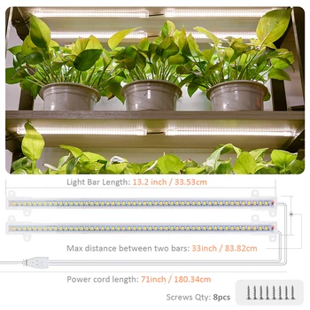 Phytolamp Pre Rastliny, Časovač 3200K Rásť Svetelné Pásy Phyto Lampa LED Bary Pre Vnútorné Kvety, Sadenice, Napájací Adaptér Hydroponické Auta