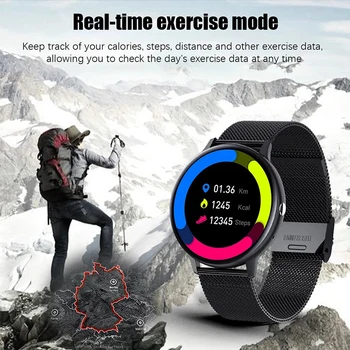 2020 nový farebný displej smart hodiniek pre mužov a ženy, plne dotykový fitness tracker Xiao žena krvný tlak smart bluetooth hovor