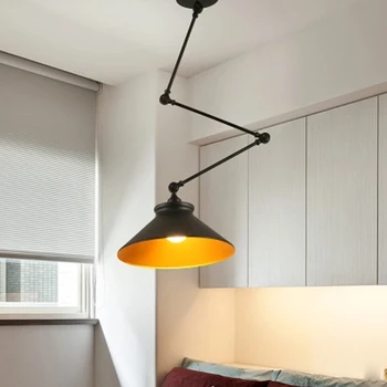 Moderný minimalistický kovaného železa prívesok lampa Nordic teleskopické skladanie posteli tvorivé nastaviteľné DIY osobnosti jednu hlavu