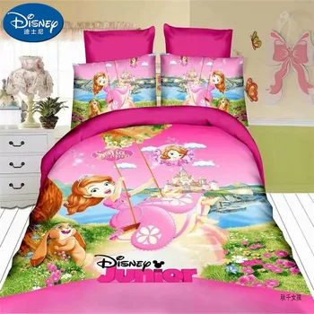 Disney Dievča posteľná bielizeň Nastaviť internátu, Princezná Sofia perinu obliečka na vankúš list, Deti, prístelky Deka Kryt posteľ nastaviť