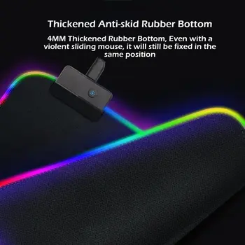 Veľká Veľkosť RGB Svetelný Herné Podložka pod Myš Farebné Nadrozmerné Žiariace USB LED Rozšíriť Osvetlené Klávesnica PU Non-slip Deka Mat