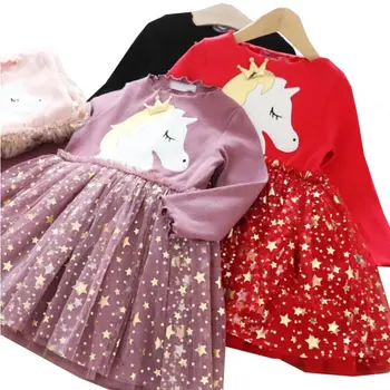 2020 Nové Dievča Letné Oblečenie Dúha Unicorn Princess Šaty Deti Strany Cosplay Kostým Fantasy, Baby, Dievčatá Šaty Vestido infantil