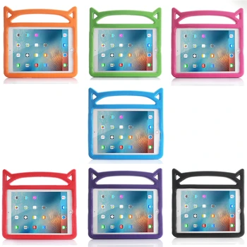 Dieťa Krásna Mačka Ucho puzdro Pre iPad Vzduchu 2 A1566 A1567 Prípade Non-jedovaté EVA Shockproof Držiak Prípadoch pre iPad 6 ipad Vzduchu 2 Funda