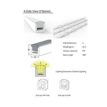 3 mm 5 mm 6 mm LED Neon Lano Trubice WS2811 WS2812B SK6812 Vodotesný IP67 Silica Gel Pružný Pás Mäkké Svetlo Lampy Trubice