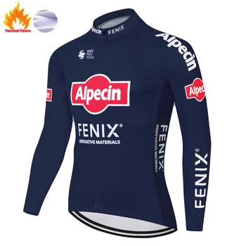 2020 tím alpecin fenix cyklistika dres zimné thermal fleece, dlhý rukáv cyklistický dres horský bicykel maillot ciclismo hombre
