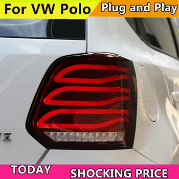 Auto Styling Pre Volkswagen VW Polo zadné Svetlo Montáž 2011-2017 LED zadné svetlo dynamické zase signál Zadné Lampy Príslušenstvo