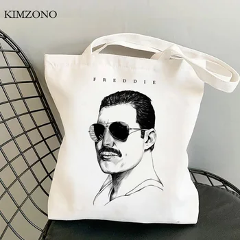Freddie Mercury nákupní taška s potravinami tote juty shopper taška kabelka bolsa taška handričkou bolsa compra tkané ecobag cabas