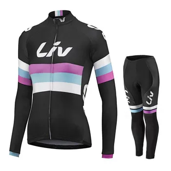 LIV cyklistické vyhovovali zimné ženy fleece bunda fleece nohavice nastaviť maillot ciclismo vonkajšie roadbike športové mtb cyklistické oblečenie