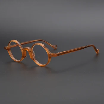 Acetát Transparentné Okrúhle Okuliare Mužov Vintage Malé Okuliare Rám Ženy Optické Predpis, Rámy Na Okuliare Číre Okuliare