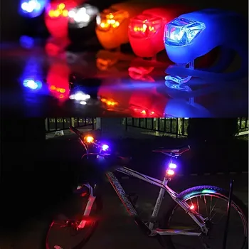 50Pcs/veľa Veľkoobchod Vodotesný Silikónový Svetlo Mini LED Svetlo na Bicykel Hlavy Vpredu Zadné Koleso Bicykla Ľahké Cyklistické Upozornenie Taillamps