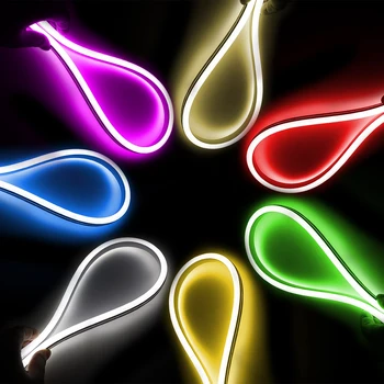 Neónové Trubice, LED Svetlá 1 M-10 M Pásky Pásky S sieťovú Zástrčku Neónový nápis farebnú Dúhu Led Svetlo pre Deti Izba Vianoce Domov Stenu Decor