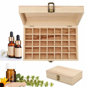 35 Mriežky Aromaterapia Kontajner Organizátor Držiteľ Esenciálny Olej Prípade Organizátor Drevené Úložný Box Puzdro Pre Domáce Skladovanie