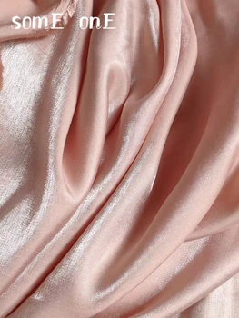 Mercerized Bavlna Hodvábny Satén Textílie Ružová DIY Kungfu Vyhovovali Sukne Cheongsam Svadobné Večerné Šaty Návrhára Textílie 50*145 cm