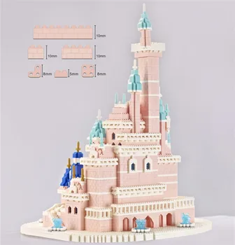Nové Kreatívne Fantasy Architektúry Princezná Pink Super Luxusné Hrad Model Puzzle Montované Budovy Bloku Hračka Darček K Narodeninám