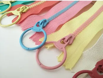 10 farieb Mix 3# živice zips 15-40 cm Candy farby zipsy kolo krúžok zips jazdca pre DIY Šitie Taška odev, príslušenstvo
