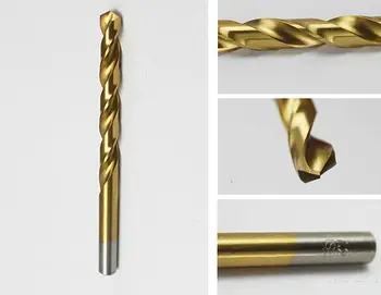 10PCS 5,0 mm-9.0 mm rýchloreznej Ocele, Titán potiahnutý rovno ramienka Twist Vrtákov na kov (5 mm/5,5 mm/6 mm/6,5 mm/7 mm/8 mm/9mm)