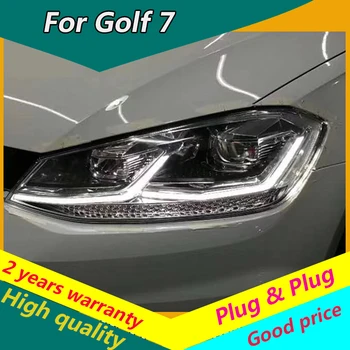 Auto Styling Vedúci svetlo na VW GOLF 7 MK7 Upgrade na MK7.5 Dizajn Golf 7.5 Svetlomety, LED Reflektor DRL Bi-Xenon Šošovky, Dvojité U