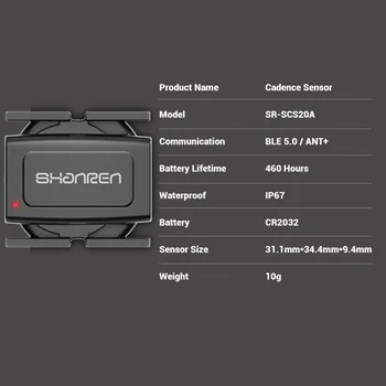 SHANREN Kadencie, Snímač Bluetooth 5.0 & ANT+ Bezdrôtový Bicykli Senzor Požičovňa Snímač je Kompatibilný s Zwift