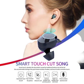 TWS 5.0 Bluetooth 9D Stereo Športové Slúchadlá Bezdrôtové Slúchadlá Vodotesné Slúchadlá 3300mAh Typ-c, LED Displej Smart Power Bank