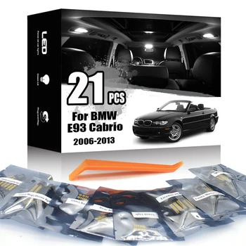 KAMMURI 21Pcs Biela, Canbus Pre BMW radu 3 E93 M3 Kabriolet interiérové LED Footwells Dvere špz svetla Kit (2006-2013)