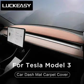LUCKEASY Auto Dash Mat Koberec Kryt Pre Tesla MODEL 3 2017-2021 opaľovací Krém izolácie Prístrojový panel ochrana
