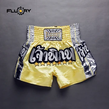 Fluory muay thai šortky pre dámy a muži výšivky škvrny mma kick boxing nohavice /šachty