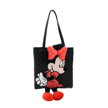 Disney minnie Mickey mouse taška cez rameno ženské nové kabelky veľká-kapacita mäkké Messenger taška canves tote nákupní taška deti darček