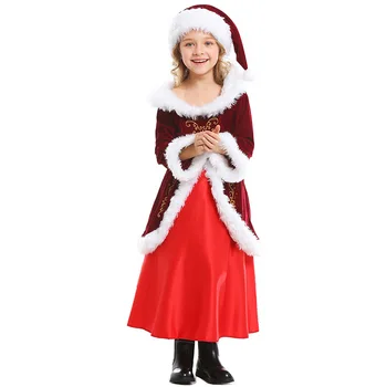 Umorden Dospelých Santa Claus Kostým pre Ženy, Mužov, Deti, Dievčatá, Plus Veľkosť Santa Helper Velvet Vianočné Kostýmy pre Strán