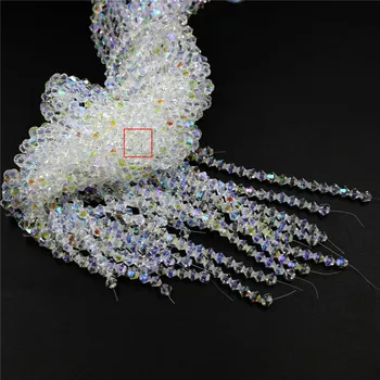 Biela AB Farba 3/4 MM 10000PCS Bicone Rakúsko Crystal Korálky kúzlo Sklenené Korálky Voľné Dištančné Guľôčok pre DIY Šperky Robiť