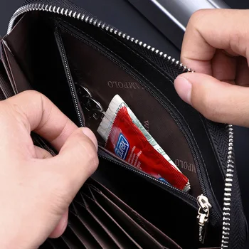 WILLIAMPOLO RFID frequency identification peňaženky, pánske dlhé kožené karty taška veľká kapacita multi-funkčné karty klip walle