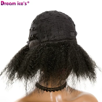 Afro Yaki Rovno Prírodné Čierne Vlasy Afrických Amerických Žien Krátka Parochňa Syntetické Vlasy Cosplay