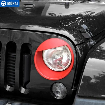 MOPAI ABS Exteriéru Chrániť Príslušenstvo Svetlometu Vedúci svetlo Výbava Kryt Nálepky Na Jeep Wrangler JK 2007-2016 Auto Styling