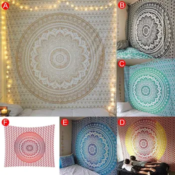 Veľké Mandala Indickej Gobelín Stene Visí České Pláži Mat Polyester Deka Yoga Mat Doma Spálňa Umenie Koberec