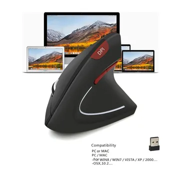 CHYI Vertikálne Bezdrôtová Ergonomická Počítačovej Myši Červená tlačidlová Optická 1600DPI 6D Hráč Mause LED Podsvietený Herné Usb Myši Na Notebook