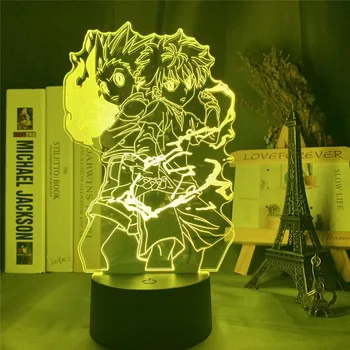 Deti Nočné Svetlo Anime Hunter X Hunter Gon Killua Hisoka 3d Led Nočné Čítanie pre Deti Dotykový Snímač Farebné Spálňa Lampa Dary