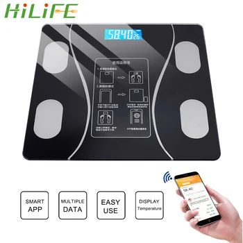 HILIFE LED Digitálne Elektronické Stupnice pre Android/IOS/Bluetooth Smart APP Telesnej Váhy Váhy