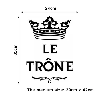 Francúzsky Nálepky Le Trone WC Vinyl na Stenu Kotúča, Wc Steny Decor Art Tapety Plagát Domova Dom Dekorácie 24 cm x 35 cm