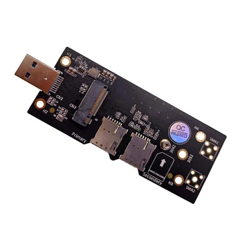 NGFF M. 2 USB 3.0 Adapter Rozširujúca Karta s Duálnym NANO SIM Kartu, Slot pre WLAN/LTE sietí 3G/4G/5G Module Support M. 2 tlačidlo B 3042/3052